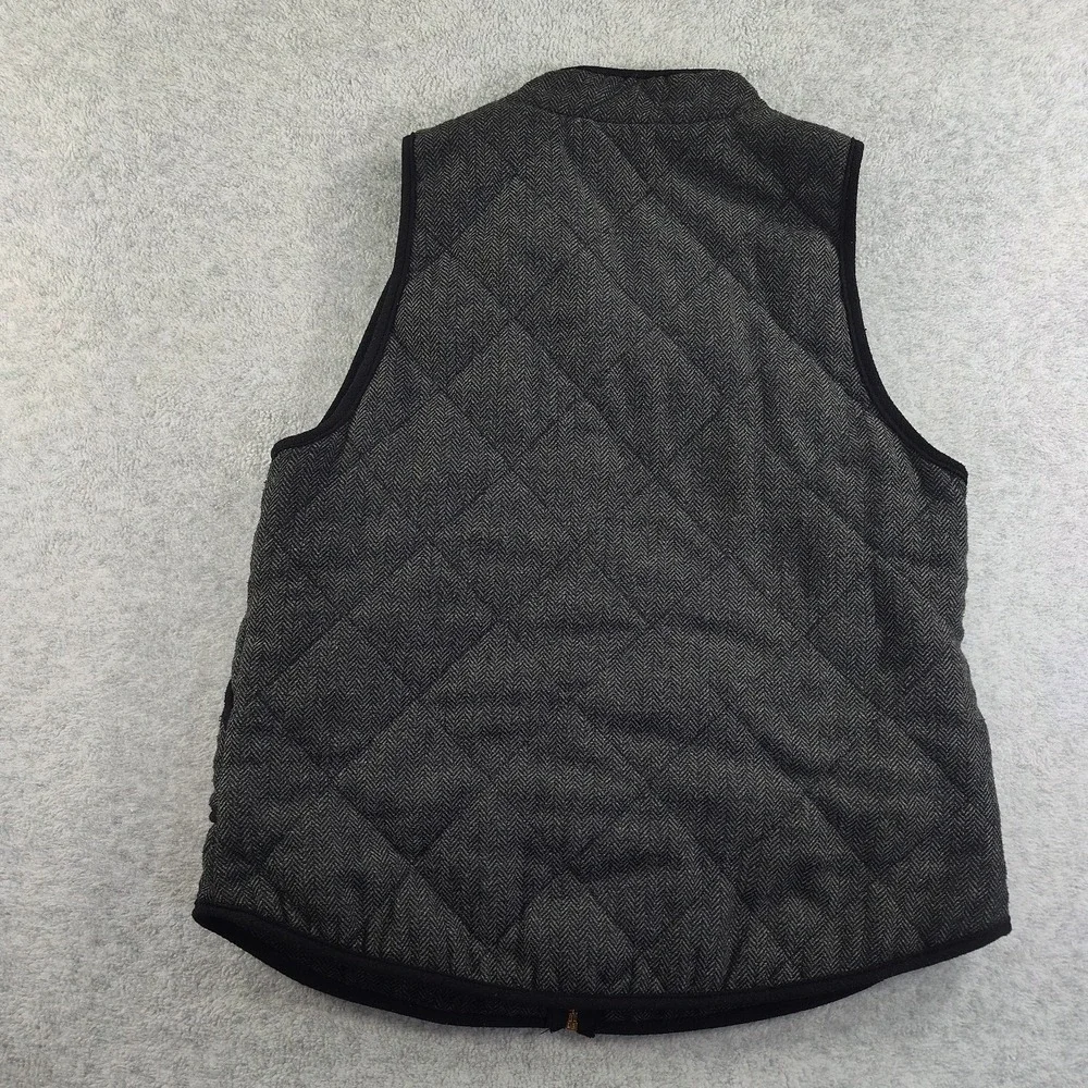 41 Hawthorn Vest Women Size L Black Quilted Herringbone Chevron Zip Front📏📸SEE